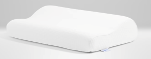 Cervical pillow used to support neck alignment and reduce jaw clenching.