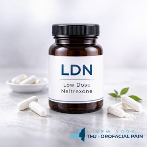 Low-dose naltrexone (LDN) bottle used in the treatment of neuropathic facial pain and centrally mediated pain disorders
